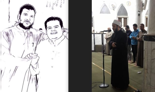 إبراهيم عبده رفقة الصحفي أحمد حمدي&nbsp;