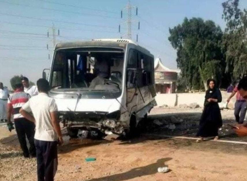 حادث إنقلاب ميني باص تابع لوزارة الشباب والرياضة&nbsp;
