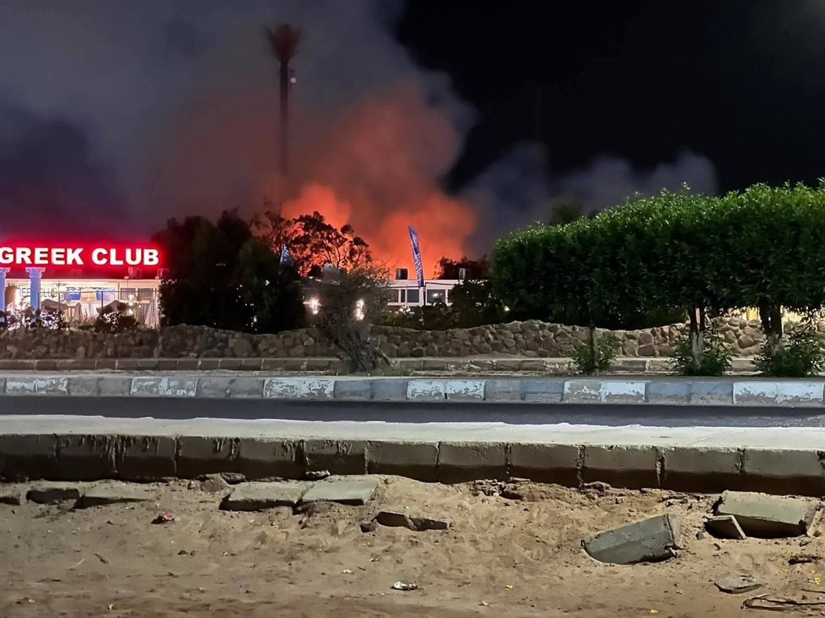 حريق مدينة دهب بمحافظة جنوب سيناء