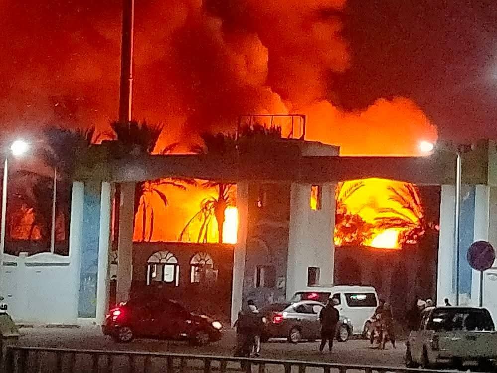 حريق مدينة دهب بمحافظة جنوب سيناء