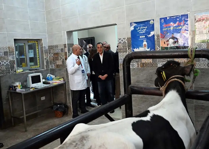 رئيس الوزراء يتفقد الوحدة البيطرية بقرية 
