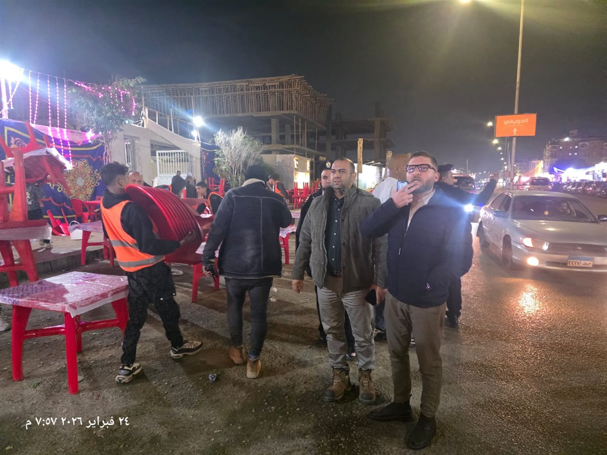 جهاز مدينة 6 أكتوبر يشن حملة مكبرة لإعادة الانضباط ورفع الإشغالات بالحصرى والحى المتميزة