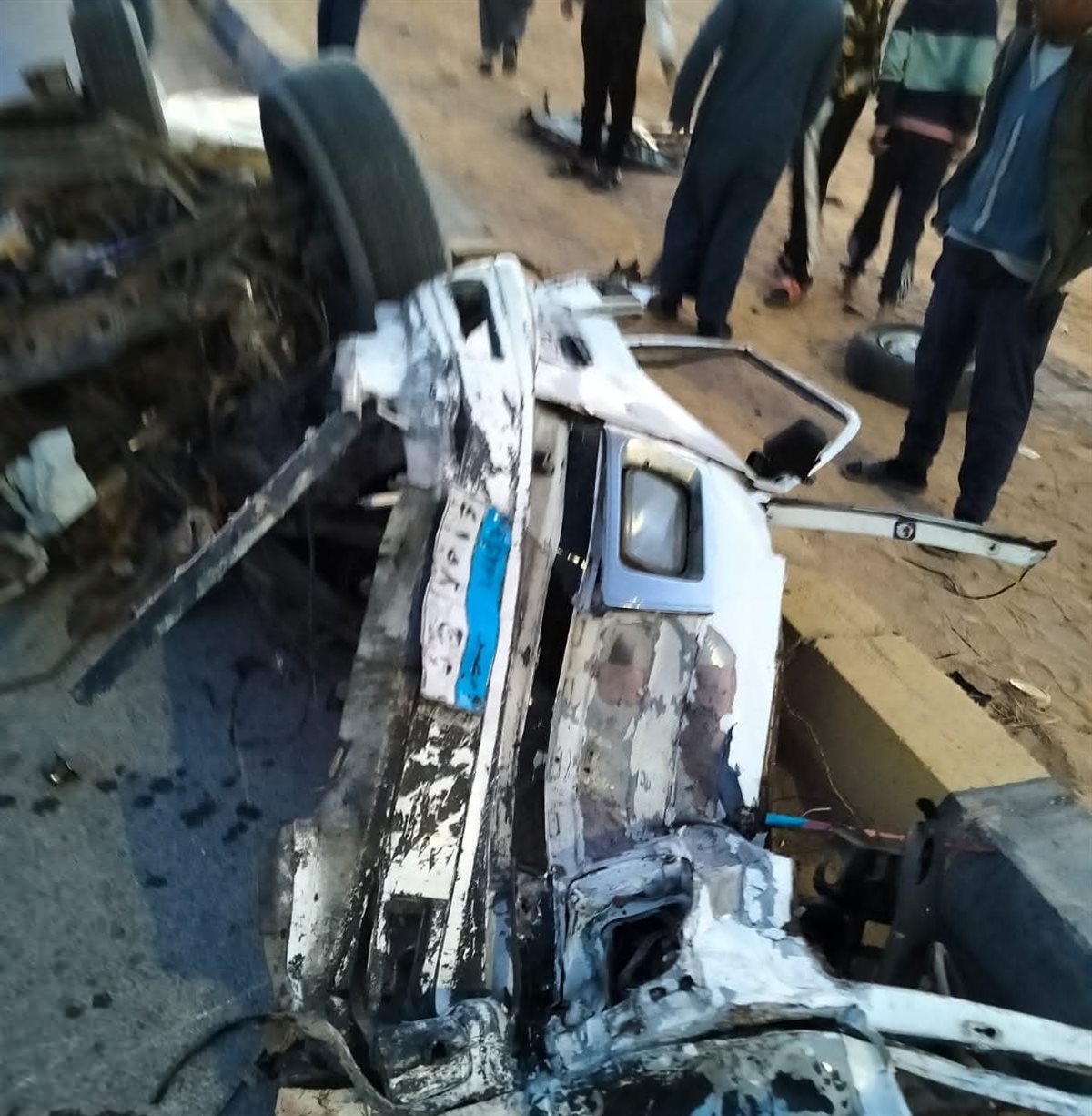 حادث تصادم مروع بين سيارتين على طريق مصر الإسماعيلية الصحراوي