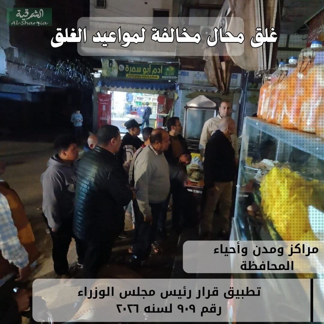 محافظ الشرقية: تطبيق القانون علي المخالفين بمواعيد الغلق المقررة للمحال التجارية&nbsp;