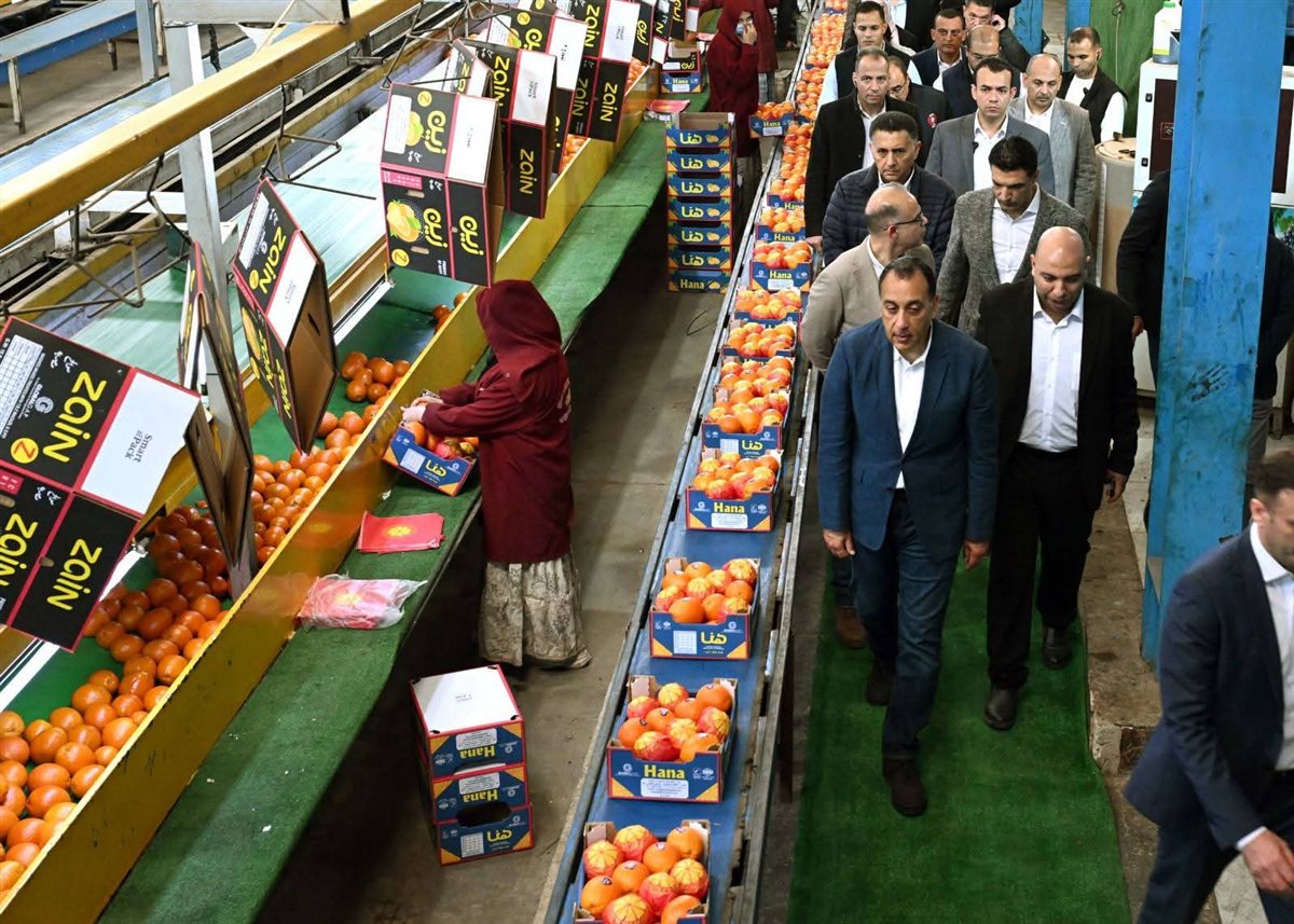 خلال جولته اليوم بعدد من الشركات الصناعية بالمنطقة الاستثمارية بمدينة بنها: رئيس الوزراء يتفقد محطة الصواف لتعبئة الموالح والحاصلات الزراعية.