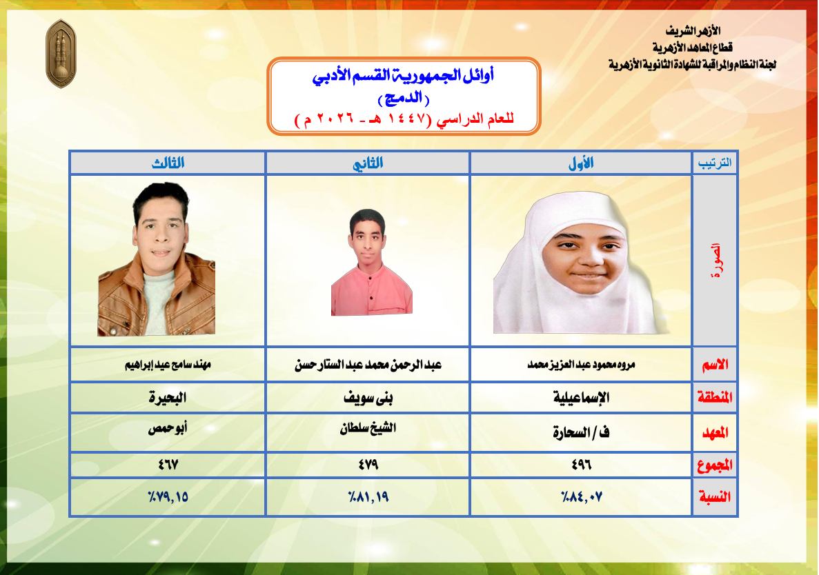 أوائل الجمهورية القسم الأدبي