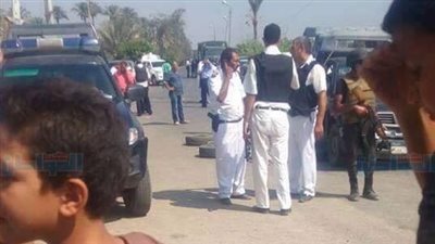 نقل جثث شهداء هجوم البدرشين إلى مستشفى الشرطة بالعجوزة