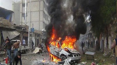 ارتفاع حصيلة ضحايا انفجار سيارة مفخخة بإدلب إلى 35 قتيل ومصاب 