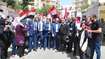 يوم فى حب مصر لدعم السيسي  في الانتخابات المصرية 2018 بمدرسة الخطيب الخاصة