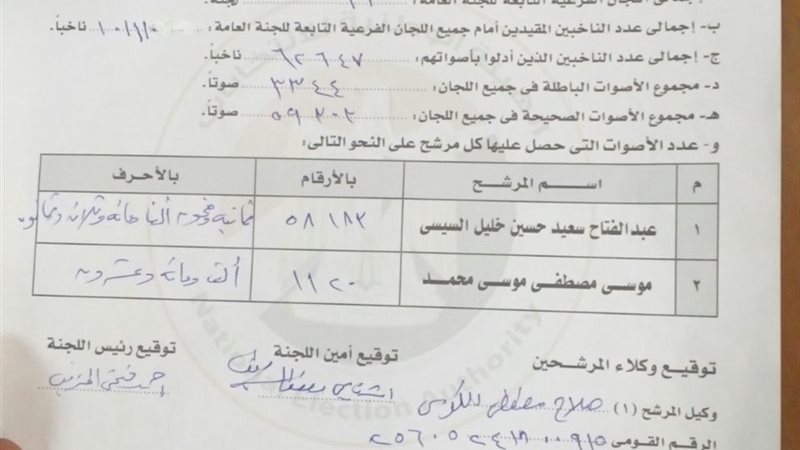 فرز الأصوات بمركز