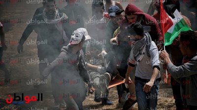 صور| ننشر أول حصيلة إصابات بين الفلسطينيين فى جمعة الإطارات بغزة
