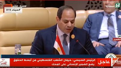 القمة العربية الـ29| السيسي: القضية الفلسطينية توشك على الضياع  بقرارات دولية غير مُفعلة