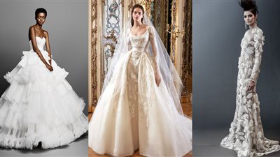صور|  أبرز 52 تصميم من فساتين أسبوع الزفاف 2019