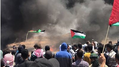 صور| الحشود تواصل الانتفاض في ذكرى النكبة على حدود غزة 