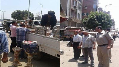 تحرير 12 محضر إشغال وإزالة 29 بائع متجول خلال حملة بالقناطر الخيرية