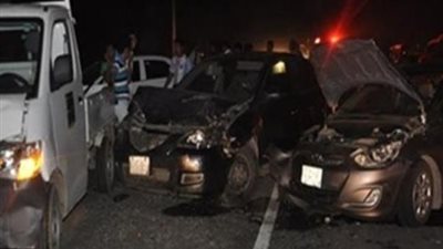 حادث تصادم سيارتين يسفر عن مصرع 3 أشخاص وإصابة 14 بكفر الدوار