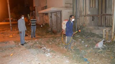 مركز الخارجة يستخدم مبيدات للتخلص من الحشائش بـ محيط المنازل