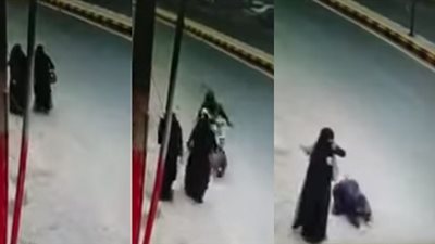 فيديو| شاهد لص يسرق حقيبة امرأة بطريقة ماكرة
