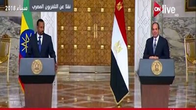 بث مباشر.. مؤتمر صحفي يجمع السيسي برئيس وزراء إثيوبيا