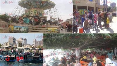 صور| رغم ارتفاع درجات الحرارة خروج المواطنين للاحتفال بعيد الفطر بالنوادى والكورنيش بـ