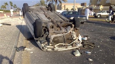 إصابة 5 أشخاص في حادث انقلاب سيارة ملاكي بصحراوي بنى سويف