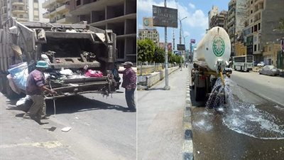 حملة نظافة ورش الشوراع بـ