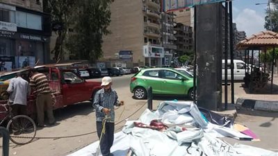 حملة اشغالات مكبرة فى مدينة المنصورة