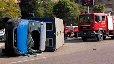 إصابة 3 أمناء شرطة إثر انقلاب سيارة ترحيلات تابعة لمدير أمن أسوان