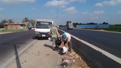 حملة مكبرة لرفع كفاءة الطريق الزراعي بـ أبو حمص في البحيرة