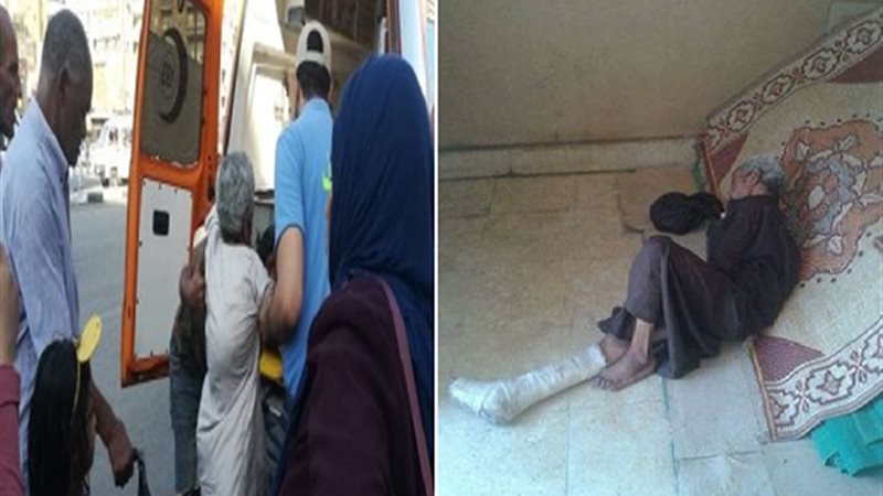 نقل مسن مصاب بالسويس