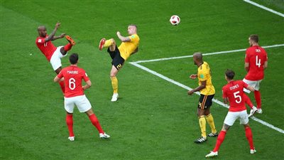 بلجيكا تتقدم على إنجلترا بهدف في الشوط الأول