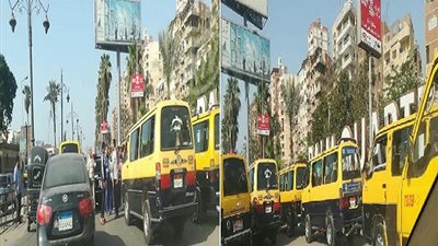 تجمهر سائقى سرفيس المحلة لـ 