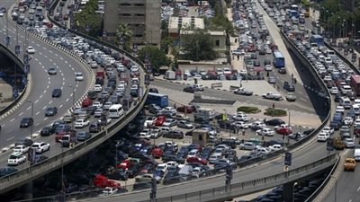 كثافة مرورية  أعلى دائري المريوطية منتصف يوم الثلاثاء