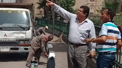 رئيس حي الخليفة: جاري دهان أرصفة ميدان القلعة 