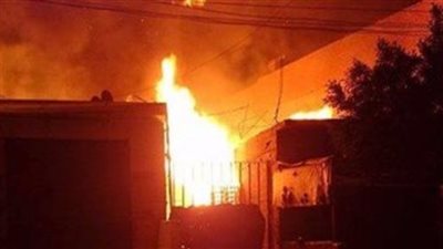 حريق هائل يلتهم 4 أحواش ماشية بسبب ماس كهربائي فى سوهاج