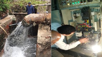 صور.. متابعة سير العمل بـ محطة ترعة شداد عقب إصلاح لوحة الكهرباء 