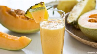 طريقة عمل عصير الكانتالوب والأناناس