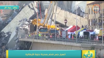 فيديو.. انهيار جسر ضخم بمدينة جنوة الإيطالية 