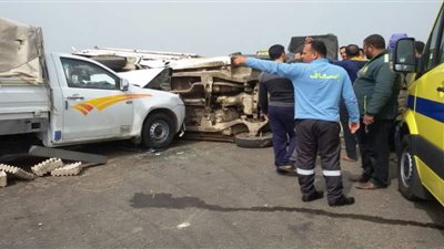 مصرع وإصابة 9 أشخاص في تصادم 4 سيارات بجنوب سيناء
