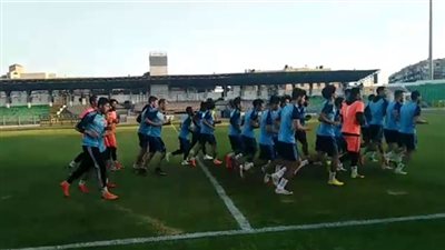 فيديو.. المصري يؤدي مرانه الأساسي استعدادا لـ مواجهة بطل موزمبيق