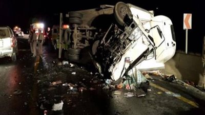 مصرع شخصين وإصابة 6 فى حادث تصادم بـ سوهاج