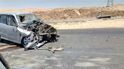 إصابة شخصين بإصابات خطيرة جراء تصادم سيارتين ملاكي بصحراوي بنى سويف