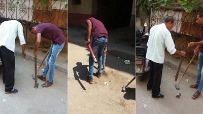 صور.. حملة مكبرة لرفع الحواجز الخرسانية بـ حي الشرابية