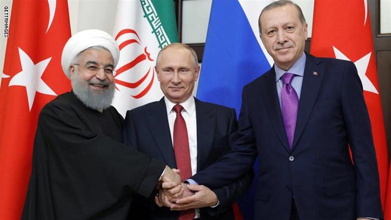 أردوغان وروحاني وبوتين