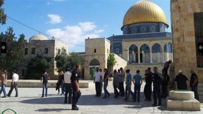 فيديو.. مستوطنون إسرائيليون يستفزون الفلسطينيون ويقتحمون باحات الأقصى