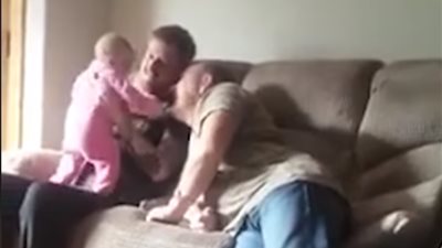 فيديو.. مقلب يثير رعب رجل عجوز على حفيدته 