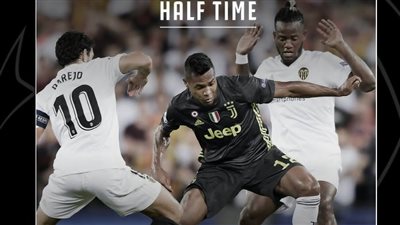 يوفنتوس يتقدم على فالنسيا بعد طرد رونالدو فى الشوط الأول 