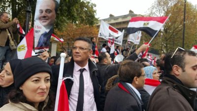 الجالية المصرية أمام مقر الأمم المتحدة تساند السيسي