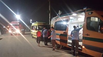 صور.. ارتفاع المصابين بالاختناق لـ 12 إثر أدخنة حريق قرية الراشدة في الوادي الجديد 