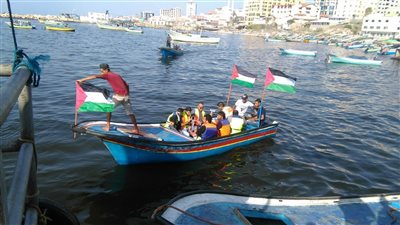 فيديو| انطلاق مسيرة بحرية فلسطينية رفضًا للحصار الإسرائيلي  